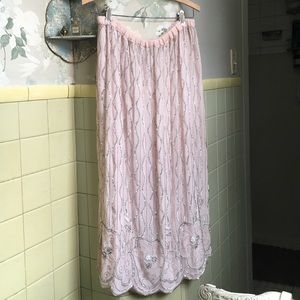 Vintage Hand Beaded Silk Skirt
