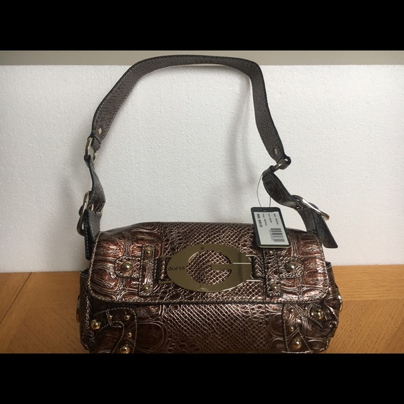 Brown snakeskin Guess purse