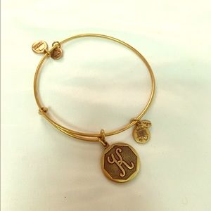 Alex & Ani "K" initial charm bangle like-new!