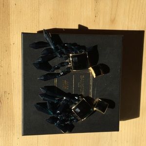Balmain H &M green crystal chandelier earrings