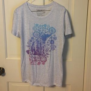 Eddie Bauer ombré bear tshirt size L