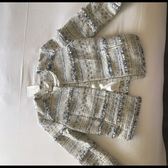 Joie Tesita tweed jacket deep chambray-porcelain