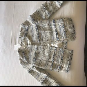 Joie Tesita tweed jacket deep chambray-porcelain