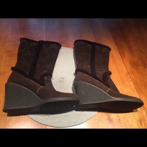 Coach Jordana Boots Size 8 Brown Suede