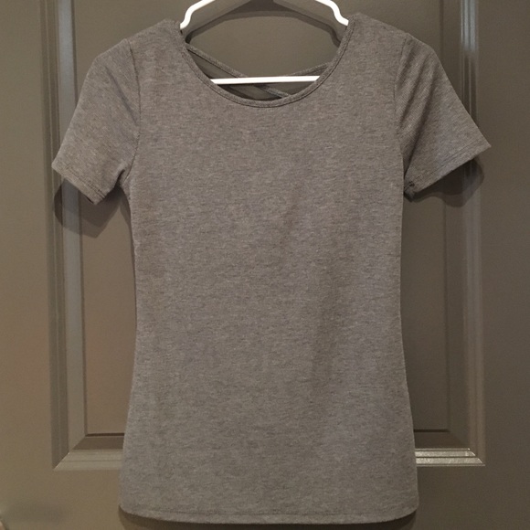 Gray Strappy Back Tee