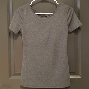 Gray Strappy Back Tee