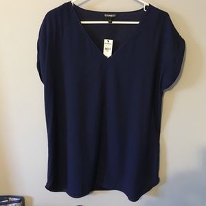 Blue short sleeve express blouse