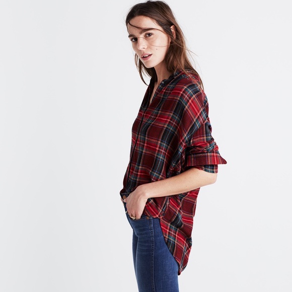 NWTs! Madewell Central Shirt Tartan Plaid Size S