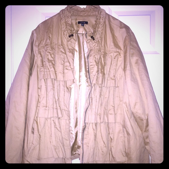 Mustard gold ruffled jacket size 2x