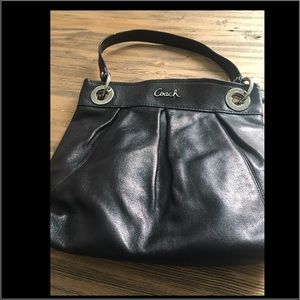 Black Leather Coach Shoulder Bag