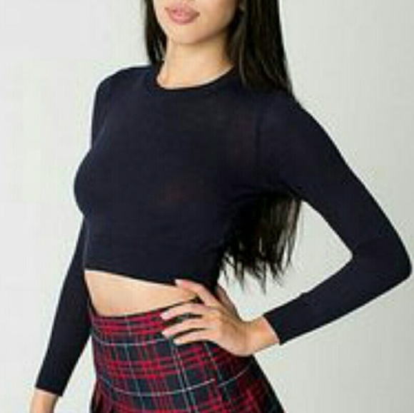 navy blue and cream AA cropped sweaters