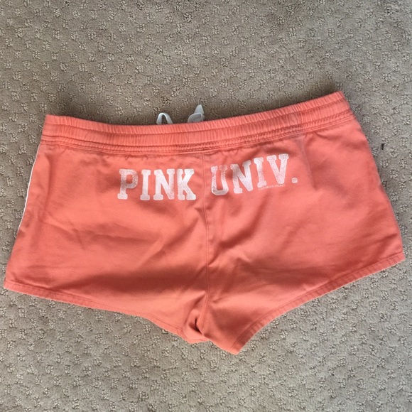 VS Pink peachy coral orange drawstring shorts - Picture 3 of 4