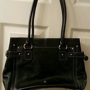 Black leather Aigner handbag