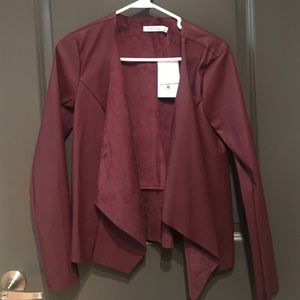Draped Leather Jacket
