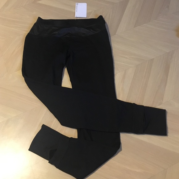 Fabletics Black Workout Pant w Pleather