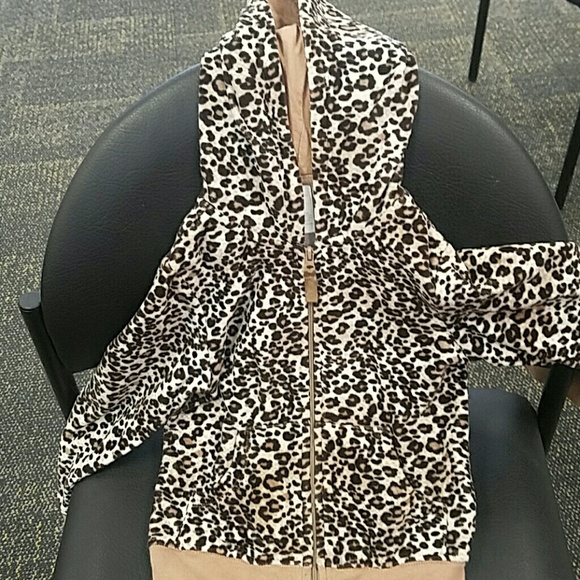 cheetah print  zip up hoodie