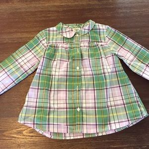 Osh Kosh Green, Purple and Yellow Plaid Shirt
