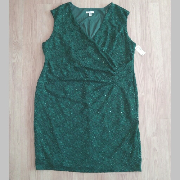 Emerald Sequin Lace Sheath Dress