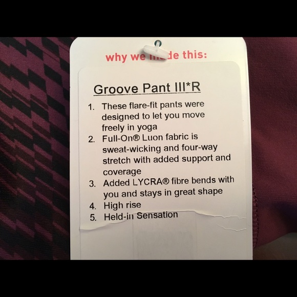 🚫SOLD🚫 Lululemon Groove Pants III-Red Grape - Picture 4 of 4