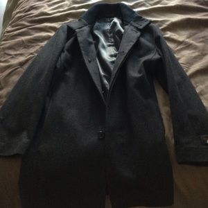 Mens J. Ferrar Black/Gray wool coat