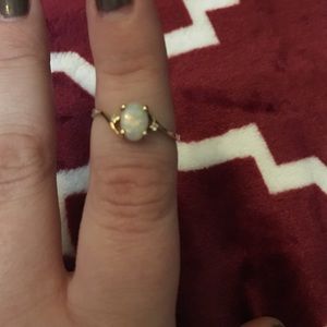 14kt Gold, diamond and opal ring