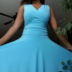 Blue flowy dress