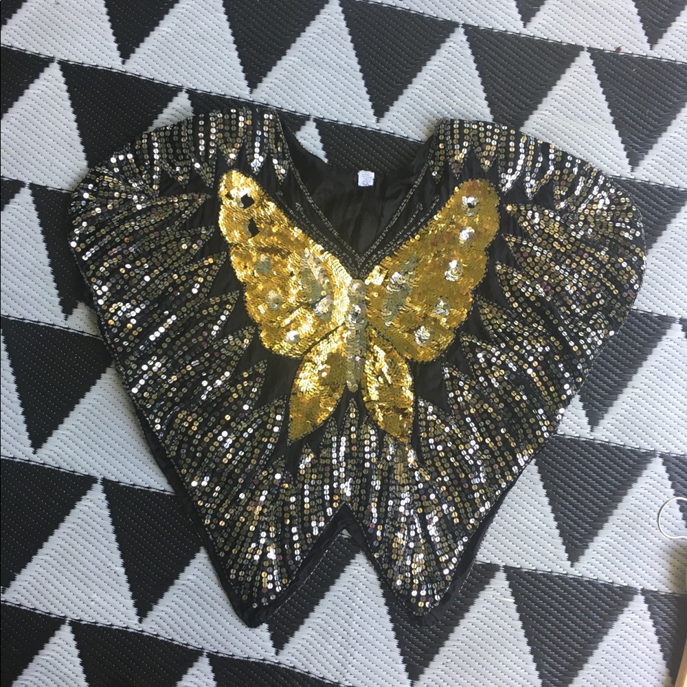 Vintage Sequined Butterfly blouse - Picture 3 of 6