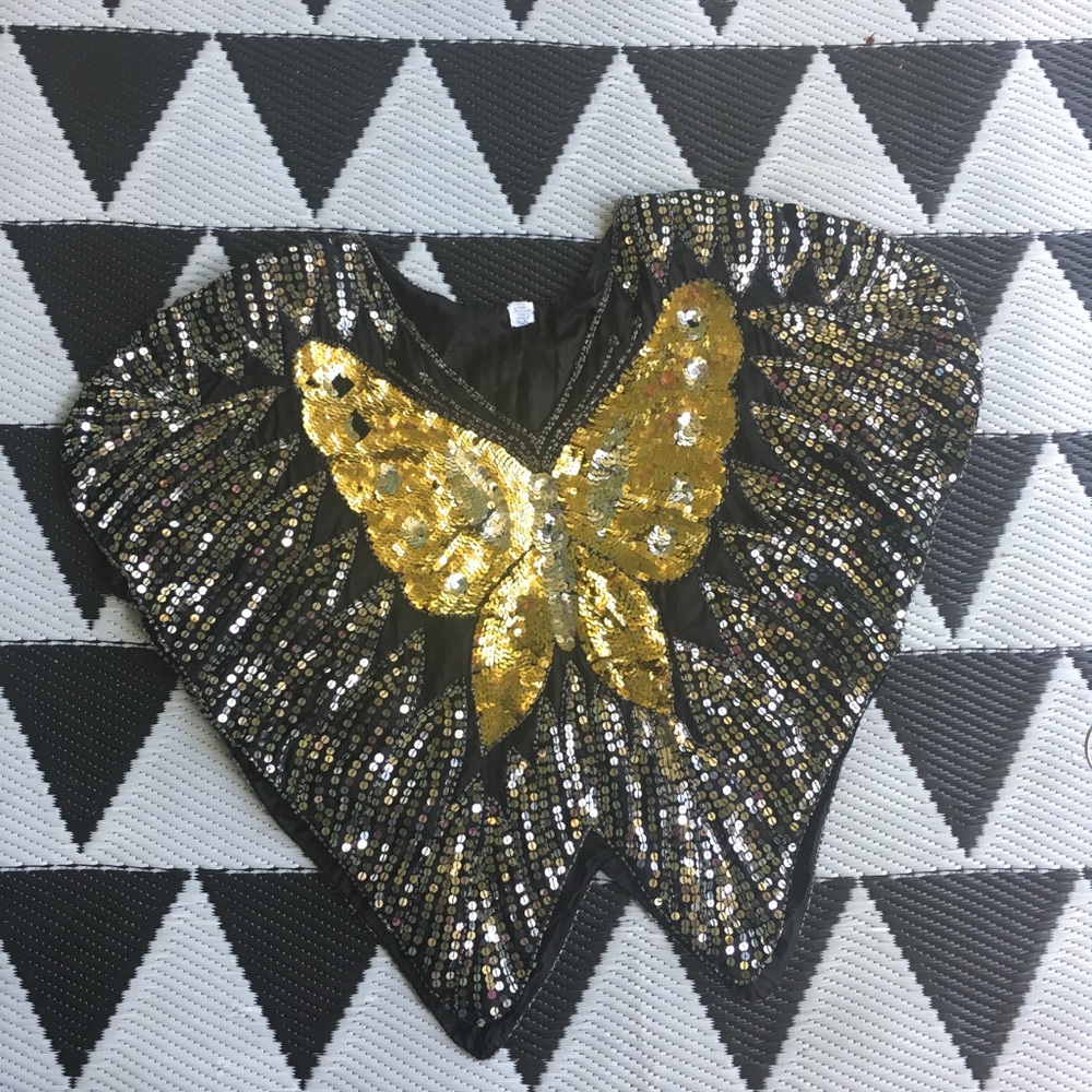 Vintage Sequined Butterfly blouse - Picture 6 of 6