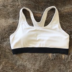 Nike Pro White Sports Bra SMALL