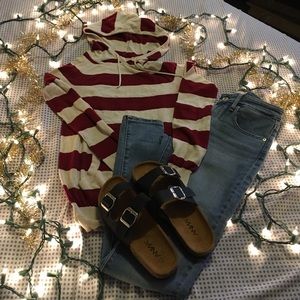 Long sleeve blouse with hoodie