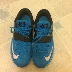 Royal blue with Zebra stripped Nike check KDs