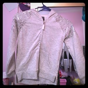 Gray sweater with sequins