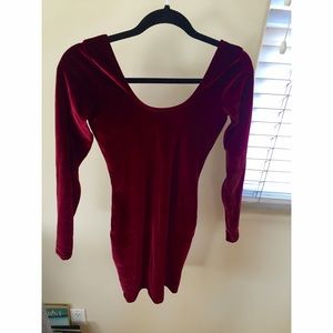 American Apparel Red Velvet Bodycon Dress