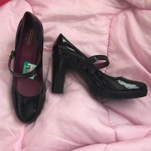 BRAND NEW Black Coach Heels w/ strap