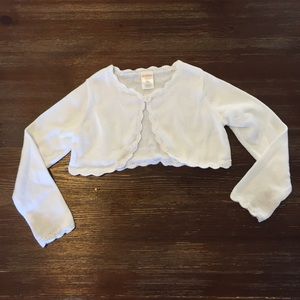White Gymboree Sweater with Crochet Trim