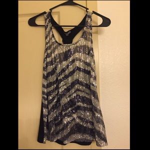 Sparkle Sequin Zebra Print Tank top