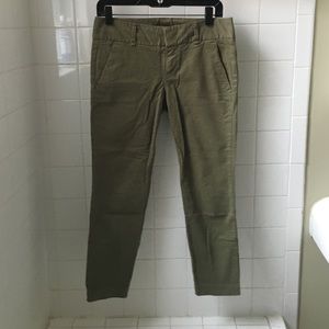 Hunter green j crew chino pants