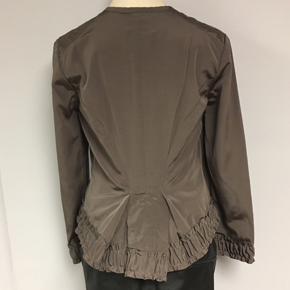 Faille Ruffle Trimmed Jacket - Picture 2 of 4