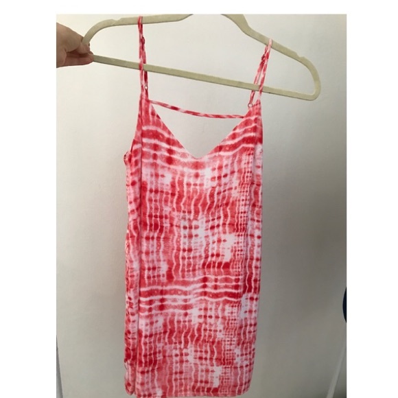 Red/pink and white tie die dress
