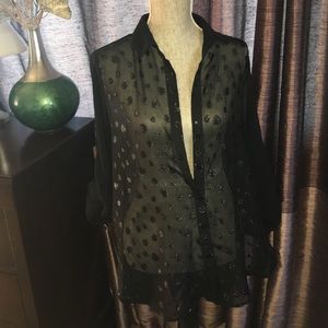 High low sheer blouse