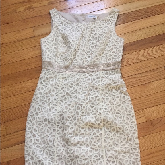 Calvin Klein Lace Bone Dress - Size 10
