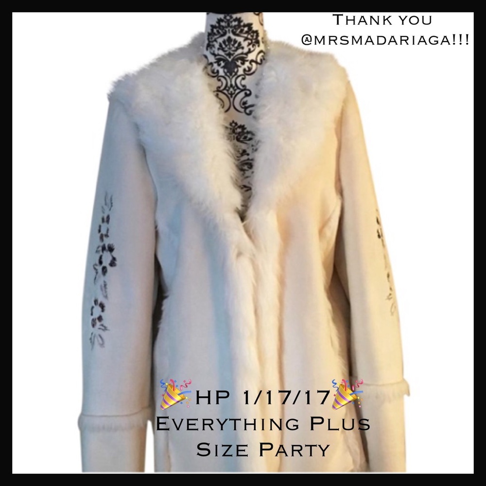 {Torrid} Light Cream Shearling Coat