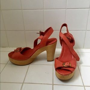 Pink madewell open toe platform heels