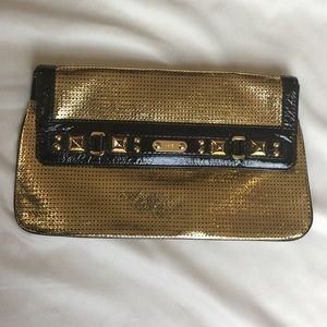 Rafe Metallic Gold Evening Clutch Handbag NWT