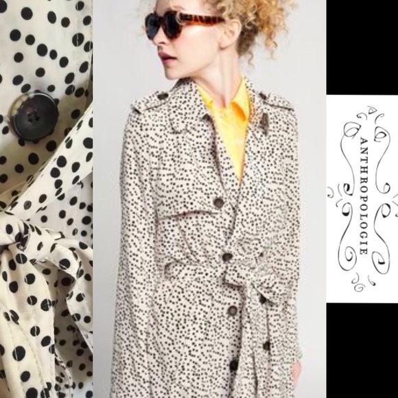Anthropologie Jackets & Blazers - ANTHROPOLOGIE polka dot trench coat by Line & Dot