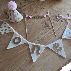 First Birthday Set Hat, Banner, Bunting
