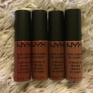 Set of 4 NYX soft matte lip creams