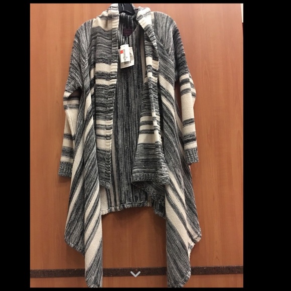Colour Works Black, White and Gray Open Cardigan