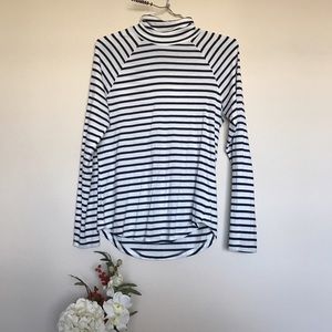 Blue and white stripped turtleneck