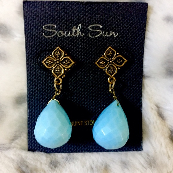 Blue stone earrings